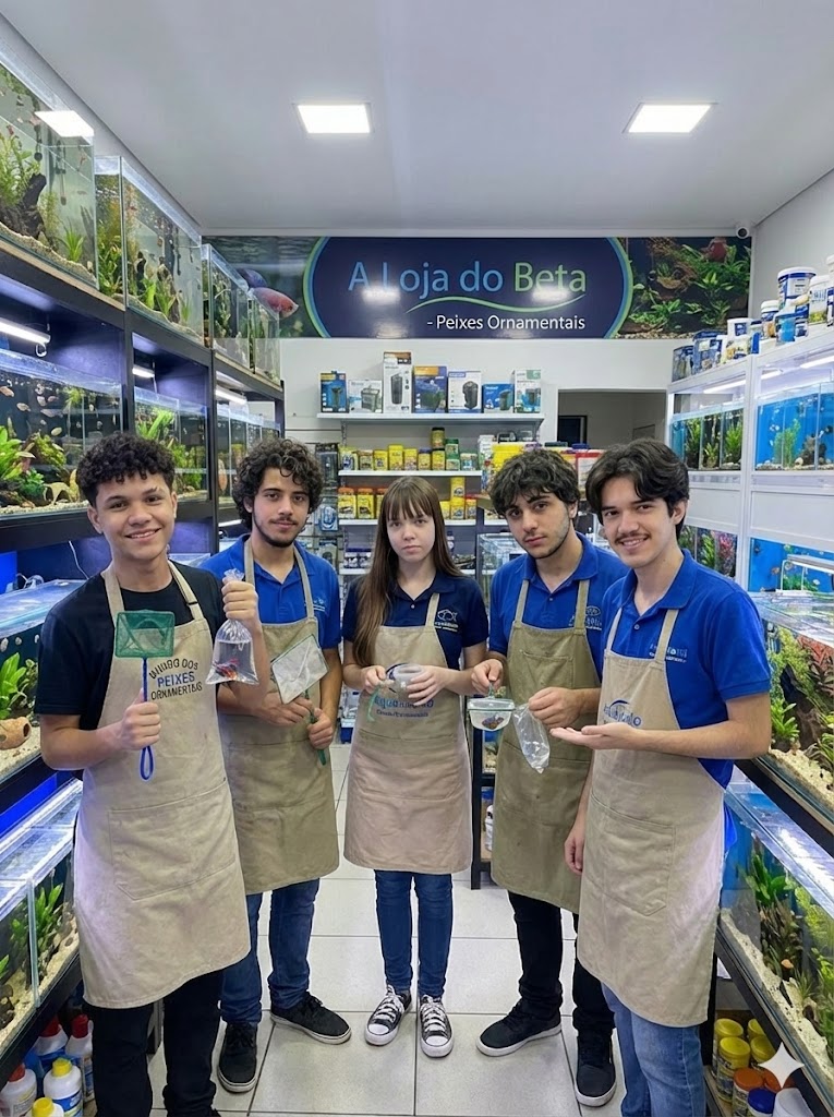 Equipe da loja do Beta reunida